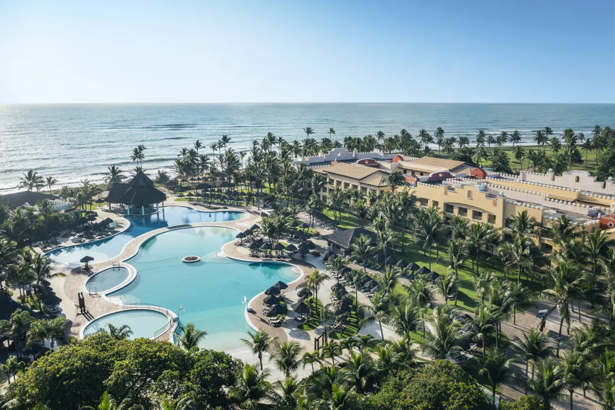 &Aacute;rea de piscinas do resort Iberostar Bahia, agora Iberostar Waves